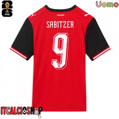 Austria Marcel Sabitzer #9 Prima Maglia Mondiali 2026 Manica Corta